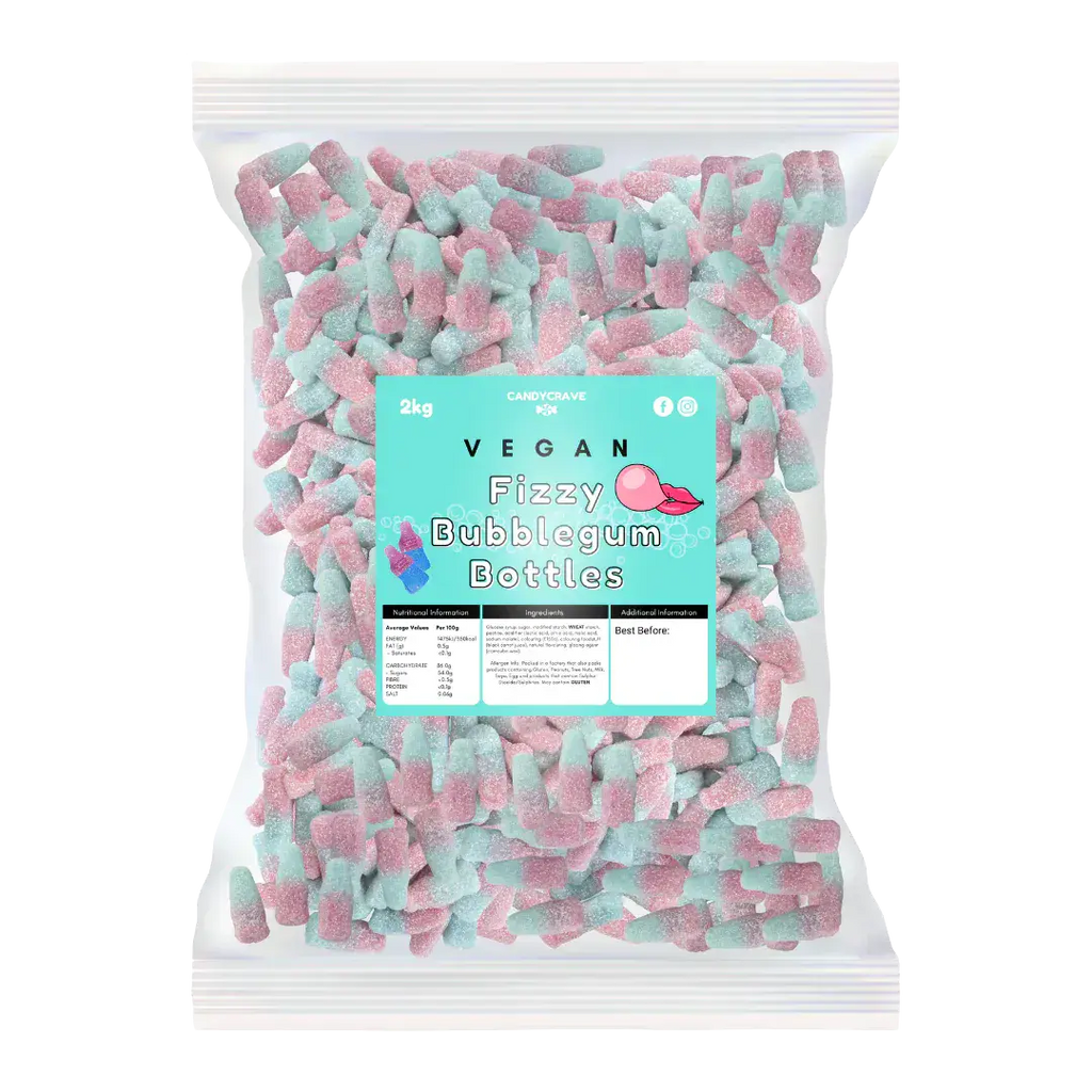 Candycrave Vegan Fizzy Bubblegum Bottles  ( UK )