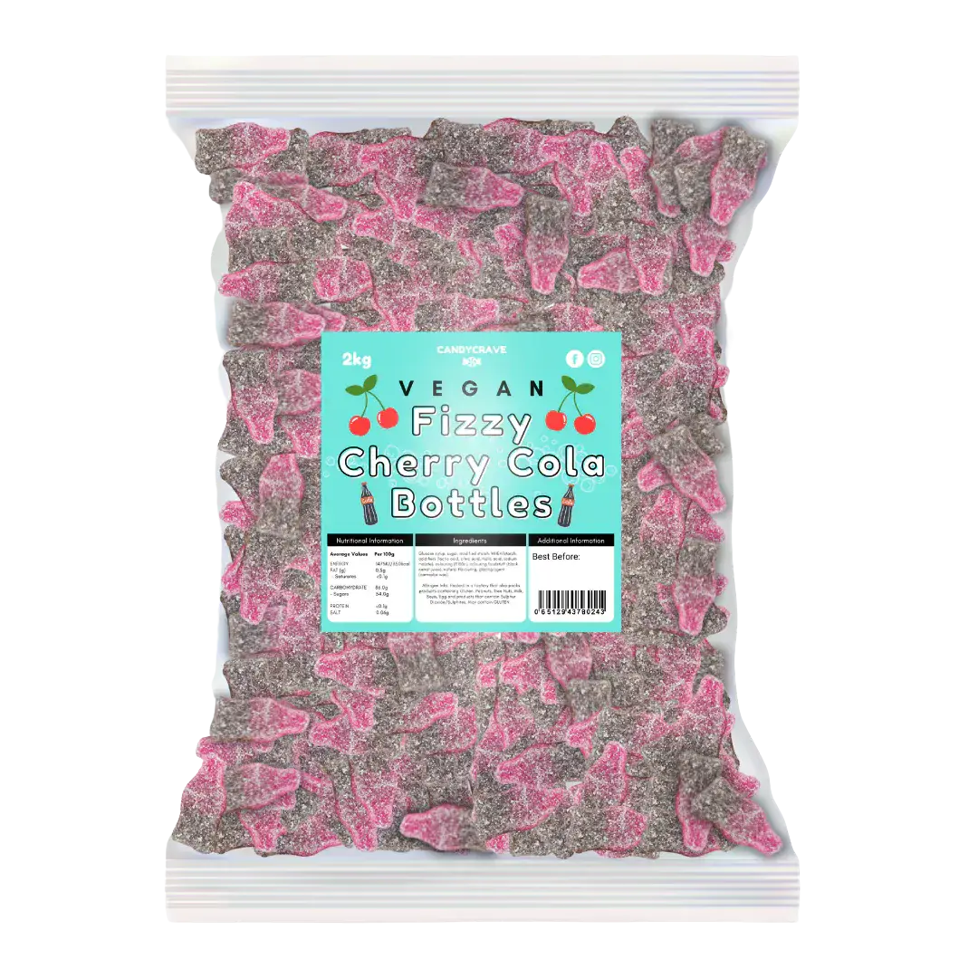Candycrave Vegan Fizzy Cherry Cola Bottles  ( UK )