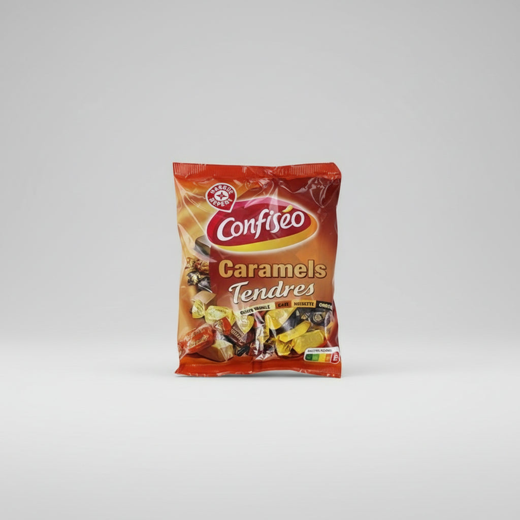 Confiseo Soft Caramels 4 Flavours (Vanilla Coffee Hazelnut Chocolate) 450g ( France )