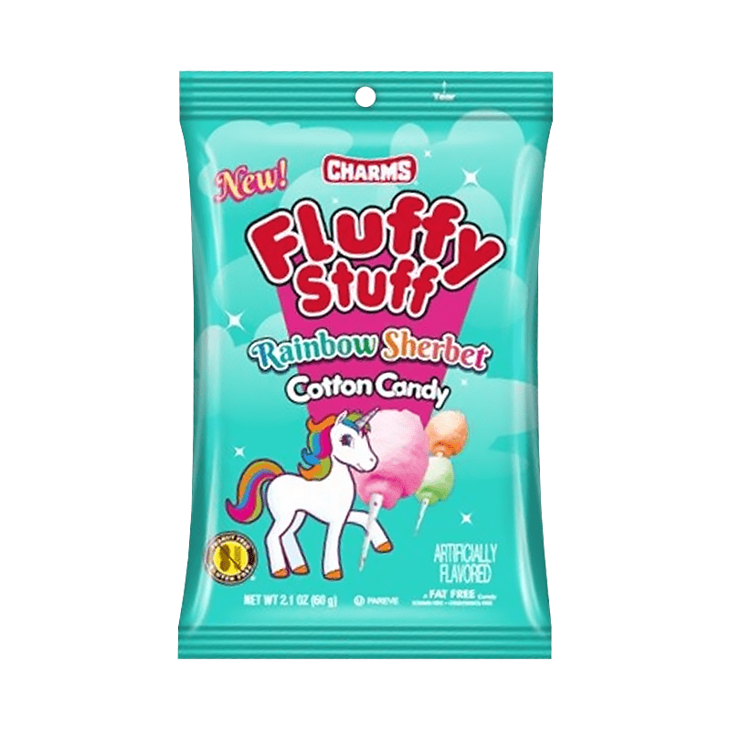 Charms Fluffy Stuff Rainbow Sherbet Cotton Candy Peg Bags 2.1oz (60g) ( US )