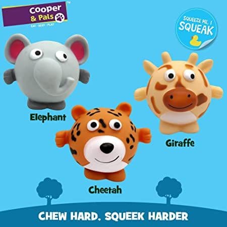 Cooper & Pals Safari Squeaky Dog Toy Elephant  /Giraffe  / Cheetah