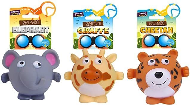 Cooper & Pals Safari Squeaky Dog Toy Elephant  /Giraffe  / Cheetah