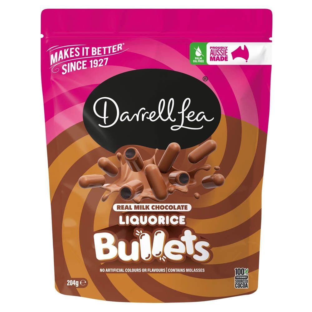 Darrell Lea Milk Chocolate Liquorice Bullets (204g) ( Australia )