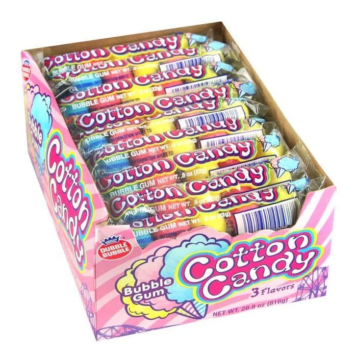 Dubble Bubble Cotton Candy Gum 4 Ball Tube ( Canada )