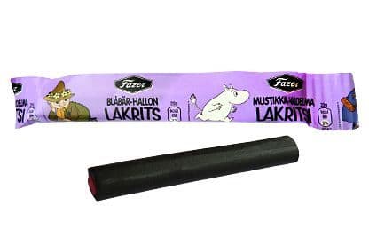 Fazer Moomin Blueberry & Raspberry Filled Liquorice Stick (Finland)