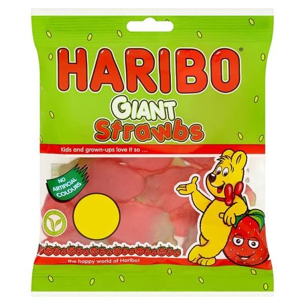 HARIBO Giant Strawbs Bag 180g (UK)