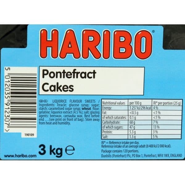 Haribo pontefract Cakes 100g  (UK)