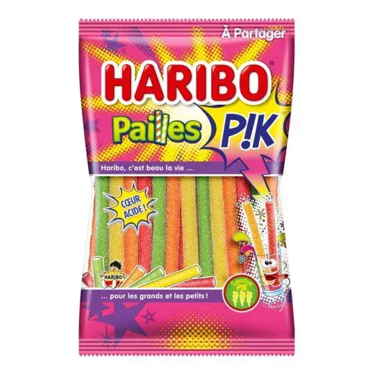 Haribo Sour Pailles pik straw candy  180g ( France )