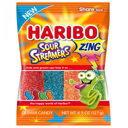 Haribo Sour Streamers Peg Bag 4.5oz ( 127g ) (US)