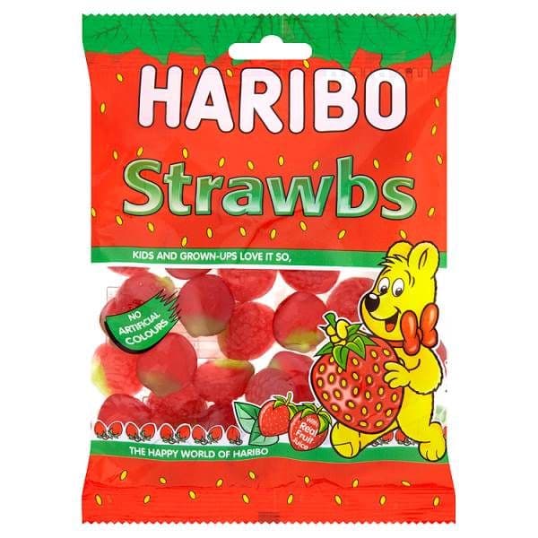 Haribo Squidgy Strawbs Bag 140g (UK)
