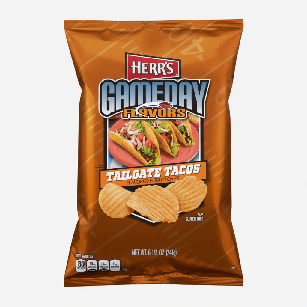 Herr's Gameday Tailgate Tacos Flavoured Potato Chips 6.5oz (184.3g) ( US )