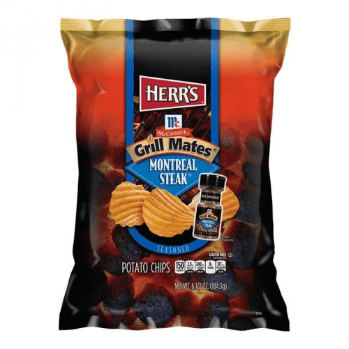 Herr's Grill Mates Montreal Steak Potato Chips 6.5oz (US)