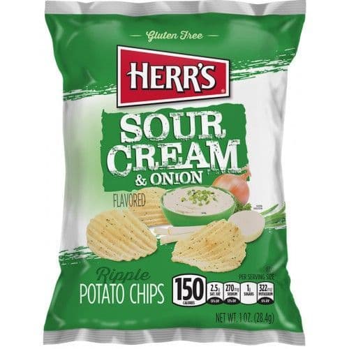 Herr's Sour Cream & Onion Potato Chips 1oz &#x28;28g&#x29; &#x28; US &#x29;