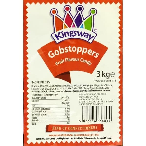 Kingsway Standard Gobstopper 100g  (UK)