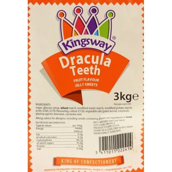 Kingsway Vegan Dracula Teeth 100g  (UK)