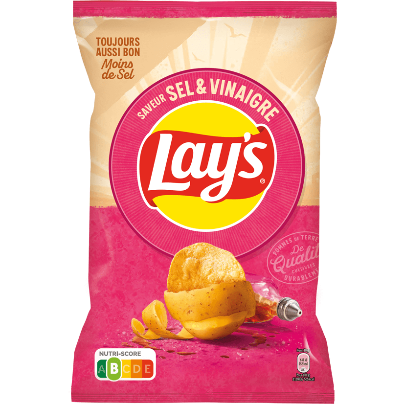 Lay's Chips Salt and Vinegar 130g ( France )