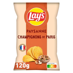 Lay's Mushroom and Garlic Flavoured Country Chips 120g ( France )