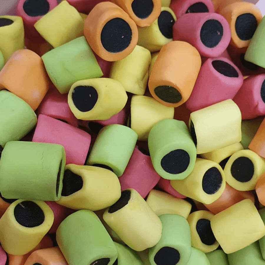 Maku laku Fruit fondant coated liquorice 100g ( Finland )