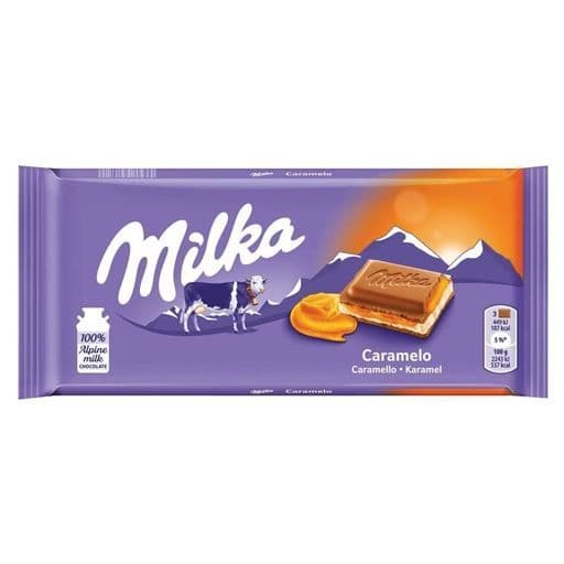 Milka Alpine Milk Caramel Filled  100g Bar ( Poland )