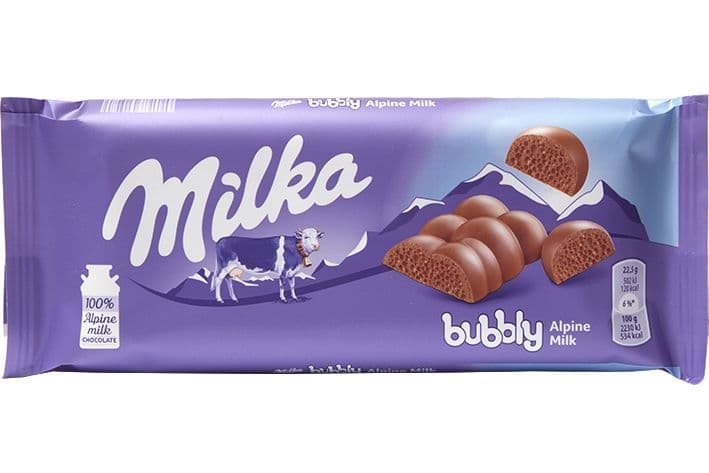 Milka Bubbly Alpine Milk 90g  (Poland)