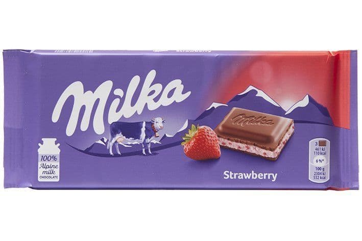 Milka Strawberry 100g bar (Romania)