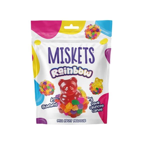 Miskets Rainbow Mix Granulated Teddy Dragee 70G