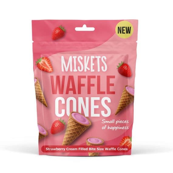 Miskets Strawberry and Cream Cones 50g