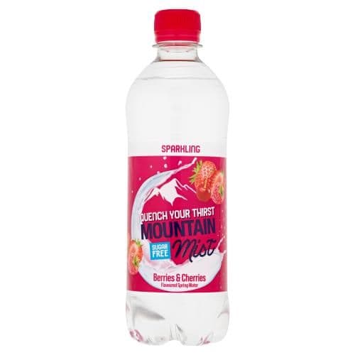 Mountain Mist Berries & Cherries Flavoured Sparkling Spring Water 500ml ( UK )