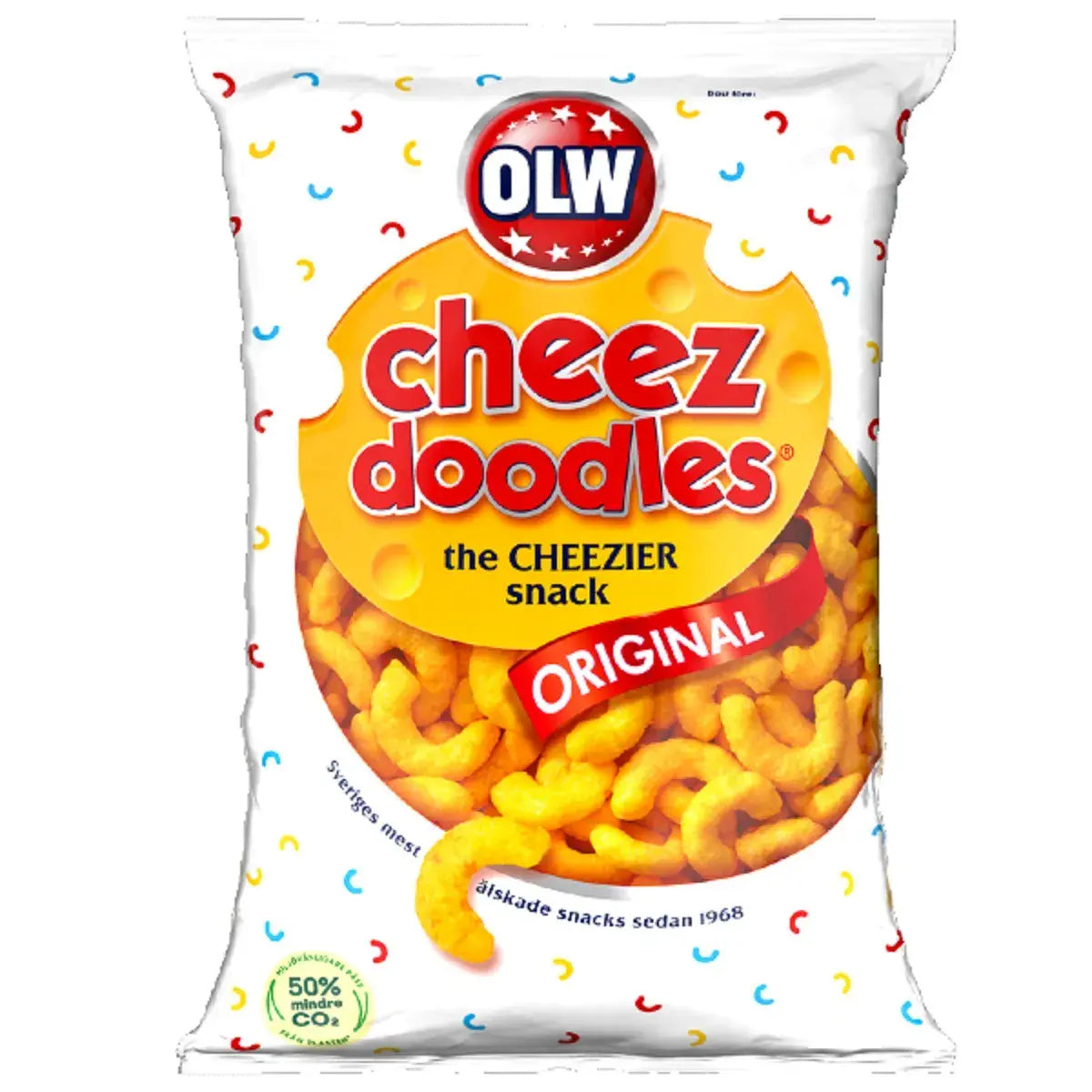 OLW Cheez Doodles  Cheesy Corn Snacks 160g (Sweden )