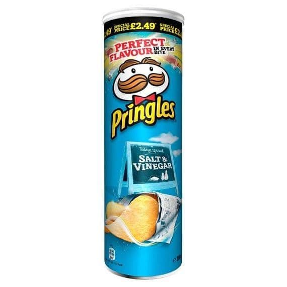 Pringles Salt  Vinegar  Crisps 165g  (UK)