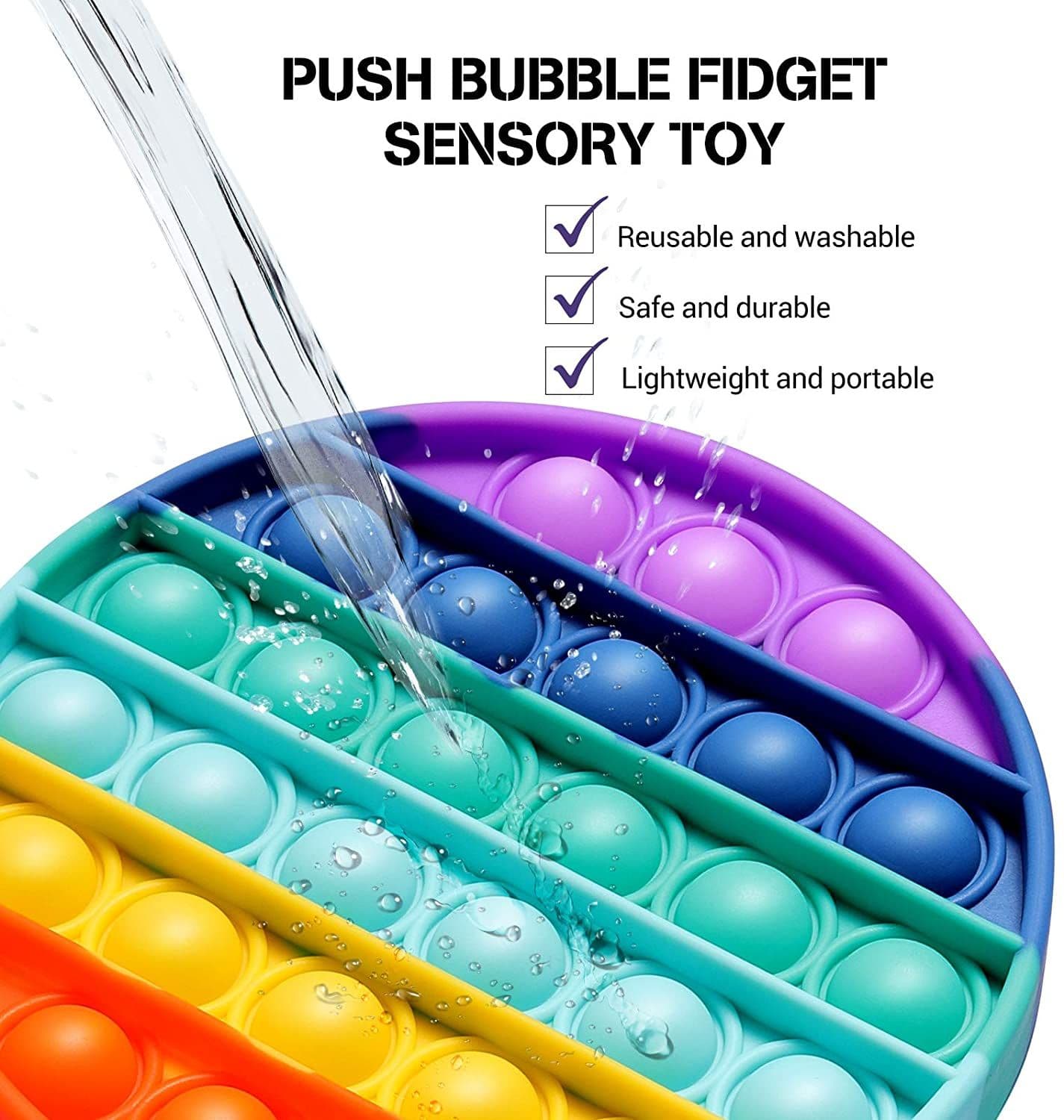 Silicone  Pop it  Bubbles Fidget Sensory Toy Rainbow Octagon