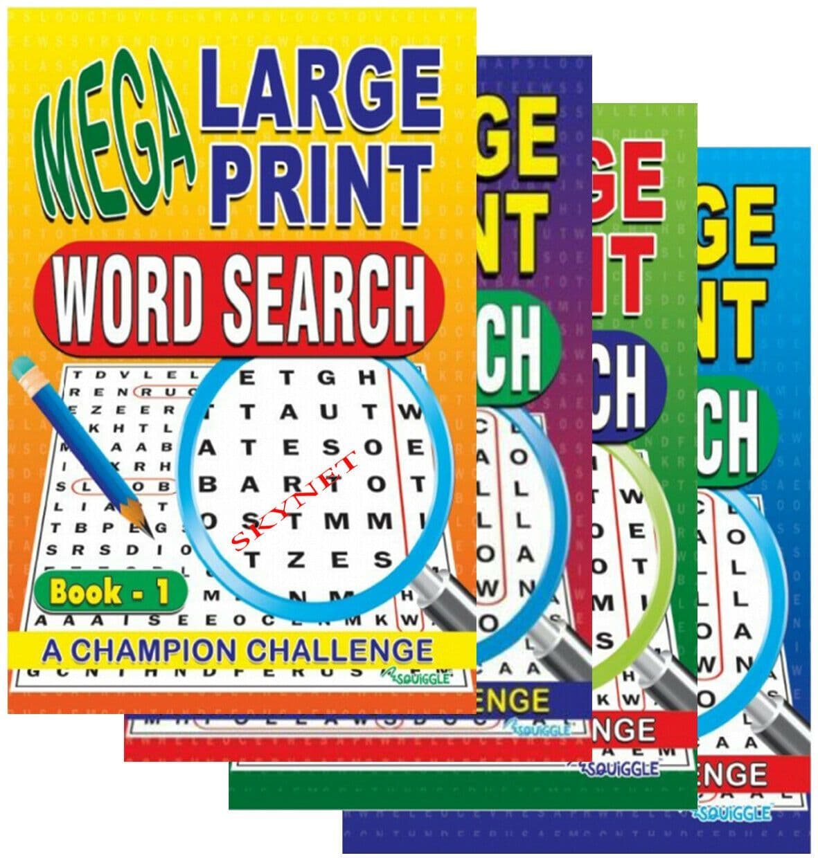 Squiggle mega large print word search champion challenge
