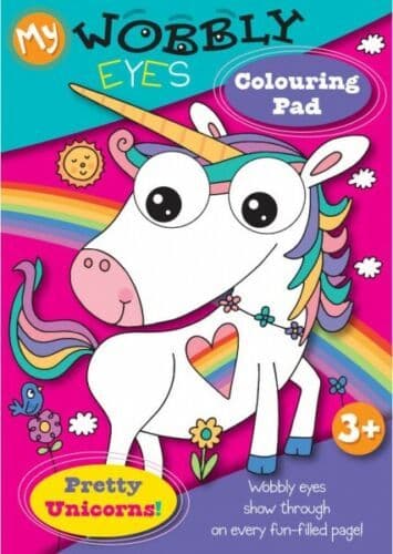 Squiggle My Wobbly Eyes Colouring Pad Pretty Unicorns