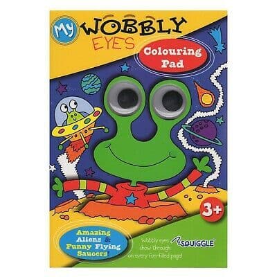 Squiggle Squiggle My Wobbly Eyes Colouring Pad Amazing Aliens