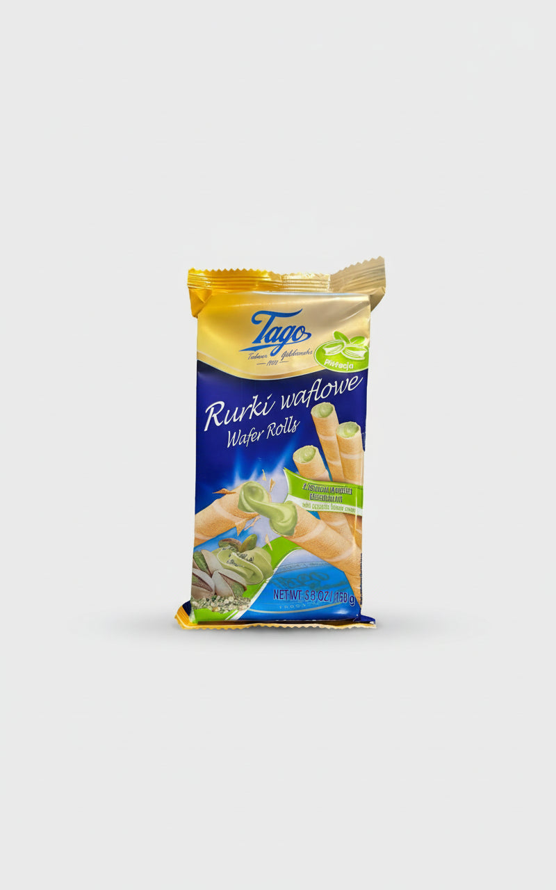 Tago Rurki Waflowe ( Waffle Tubes ) Pistachio  150g ( Poland )