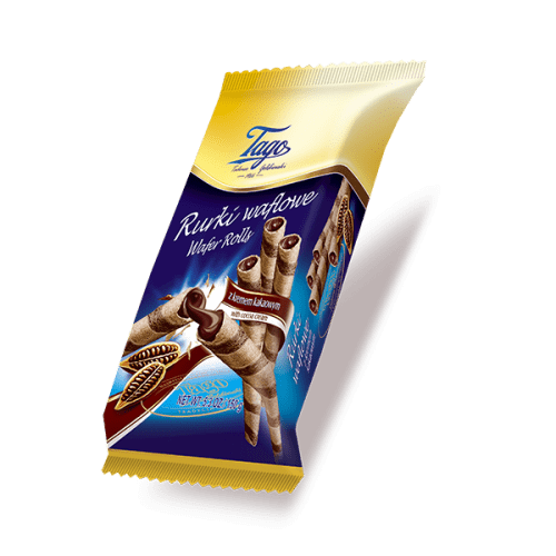 Tago Rurki Waflowe ( Waffle Tubes ) Cocoa Cream   150g ( Poland )