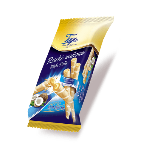 Tago Rurki Waflowe ( Waffle Tubes ) Coconut Cream  150g ( Poland )