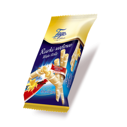 Tago Rurki Waflowe ( Waffle Tubes ) Vanilla Cream  150g ( Poland )