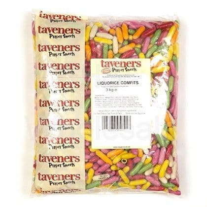 Taveners Liquorice Comfits  100g  (UK)