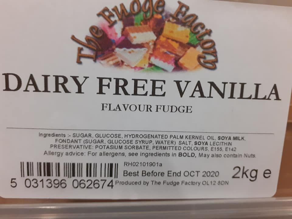 The Fudge Factory Dairy free Vanilla Fudge 100g  (UK)