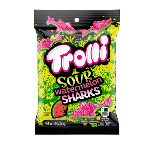 Trolli Watermelon Sharks Peg bag USA 85g ( US )