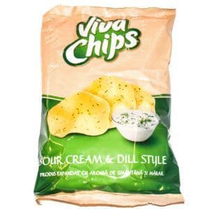 Viva Chips Sour Cream & Chives 100g  (Romania)