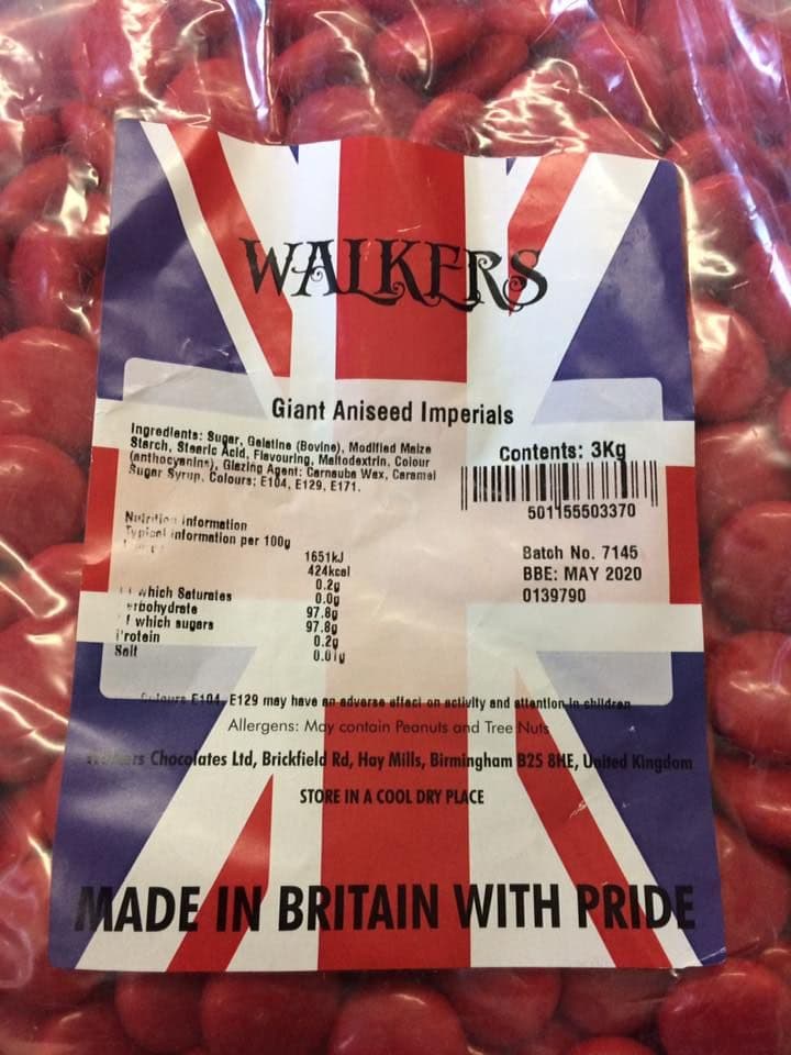 Walkers Giant Aniseed Imperials 100g  (UK)