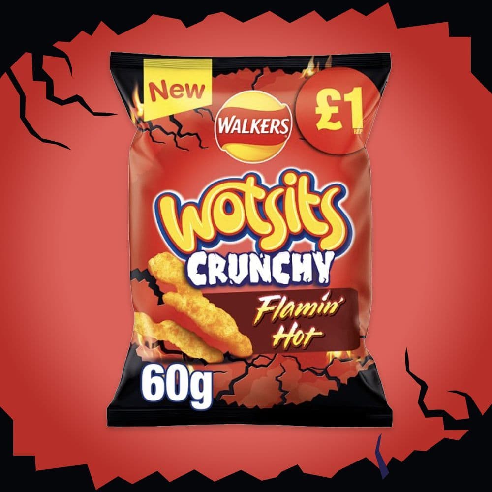 Walkers Wotsits Crunchy Flamin' Hot Snacks 60g ( UK )