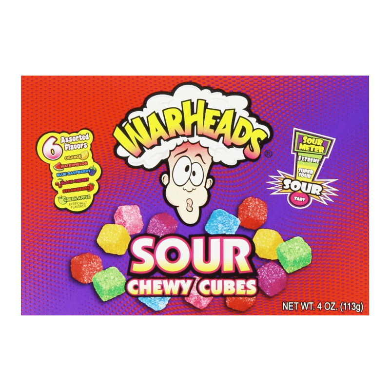 Warheads Sour Chewy Cubes Theatre Box 6 Flavours 113g (US)